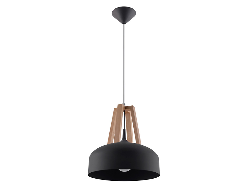 Lampa wisząca Casco stalowa czarna 52428