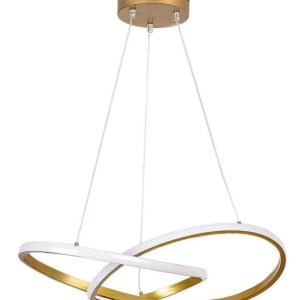 Lampa wisząca CASTIEL złoto-biała LED 1x36W Ciepła biel 2380lm Rabalux 845720 Lampa wisząca CASTIEL złoto-biała LED 1x36W Ciepła biel 2380lm Rabalux 845720