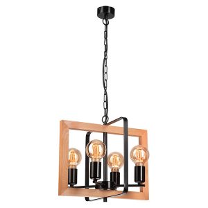 Lampa wisząca Cedric 4-punktowa drewniana beżowa 120790 Lampa wisząca Cedric 4-punktowa drewniana beżowa 120790