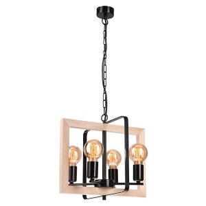 Lampa wisząca Cedric 4-punktowa drewniana beżowa 120789 Lampa wisząca Cedric 4-punktowa drewniana beżowa 120789