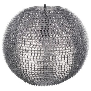 Lampa wisząca cekiny metalowa srebrna 60759