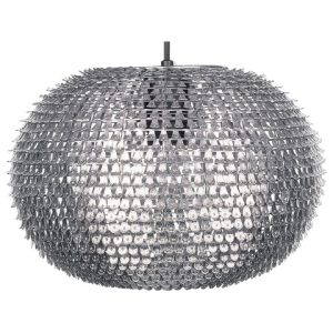 Lampa wisząca cekiny metalowa srebrna 60706