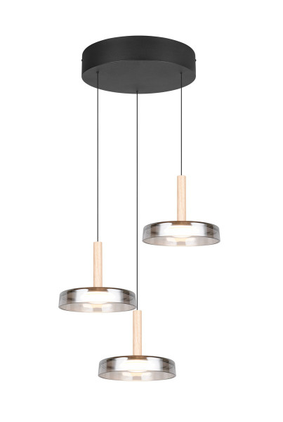 Lampa wisząca CELESTE czarna-chromowana LED 3x22.5W 3000K 3x750lm Trio 841781