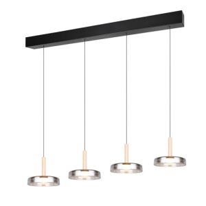 Lampa wisząca CELESTE czarna-chromowana LED 4×7.5W Ciepła biel 4x750lm Trio 841569