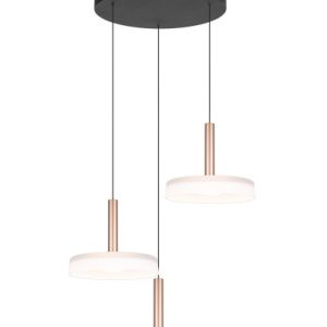 Lampa wisząca CELESTE odcienie brązo-czarna LED 3x7W 3000K 2250lm Trio 841943