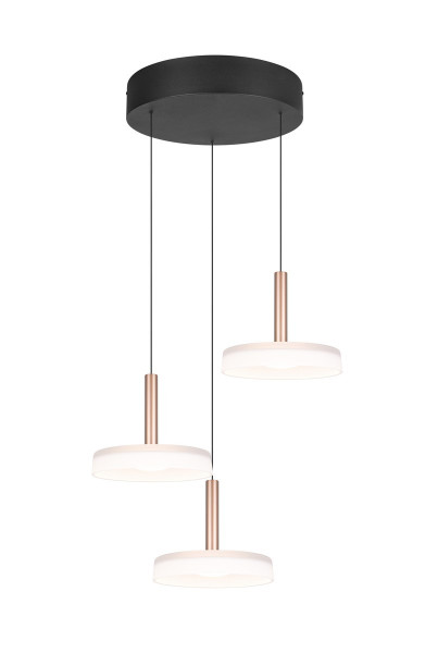 Lampa wisząca CELESTE odcienie brązo-czarna LED 3x7W 3000K 2250lm Trio 841943