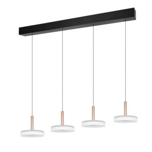 Lampa wisząca CELESTE odcienie brązo-czarna LED 4x7W 3000K 4x750lm Trio 841556