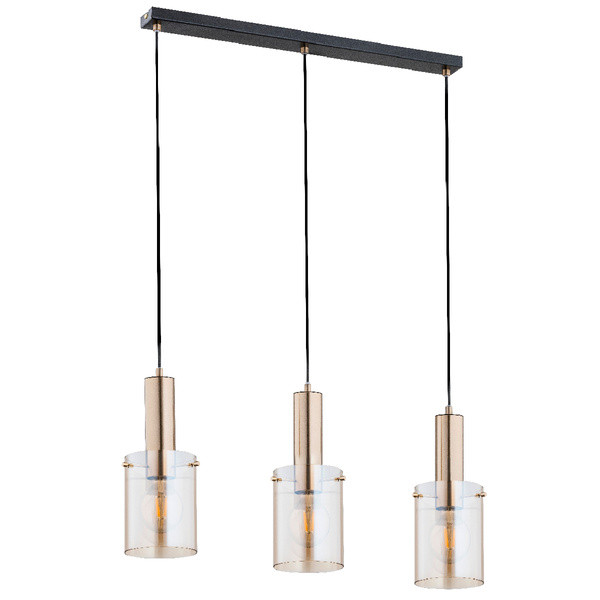 Lampa wisząca CELIA czarna-stare złoto 3xE27x15W wym:90x73x18cm IP20 Alfa 1025619