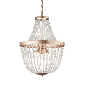 Lampa wisząca CELINE różowe złoto-przezroczysty 5xE14x15W IP20 Endon 1030170 Lampa wisząca CELINE różowe złoto-przezroczysty 5xE14x15W IP20 Endon 1030170