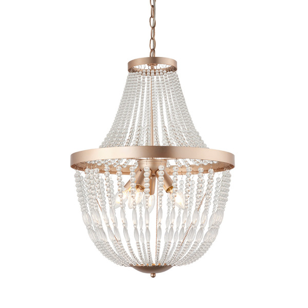 Lampa wisząca CELINE różowe złoto-przezroczysty 5xE14x15W IP20 Endon 1030170