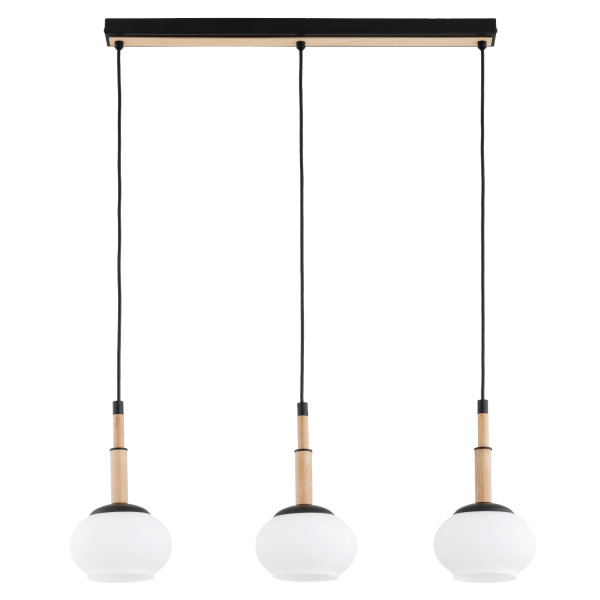 Lampa wisząca CERES drewniane elementy czarna 3xE14x10W IP20 Alfa 1019379