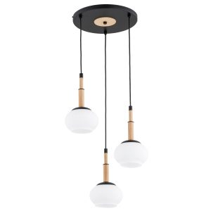 Lampa wisząca CERES drewniane elementy czarna 3xE14x10W IP20 Alfa 1018944 Lampa wisząca CERES drewniane elementy czarna 3xE14x10W IP20 Alfa 1018944