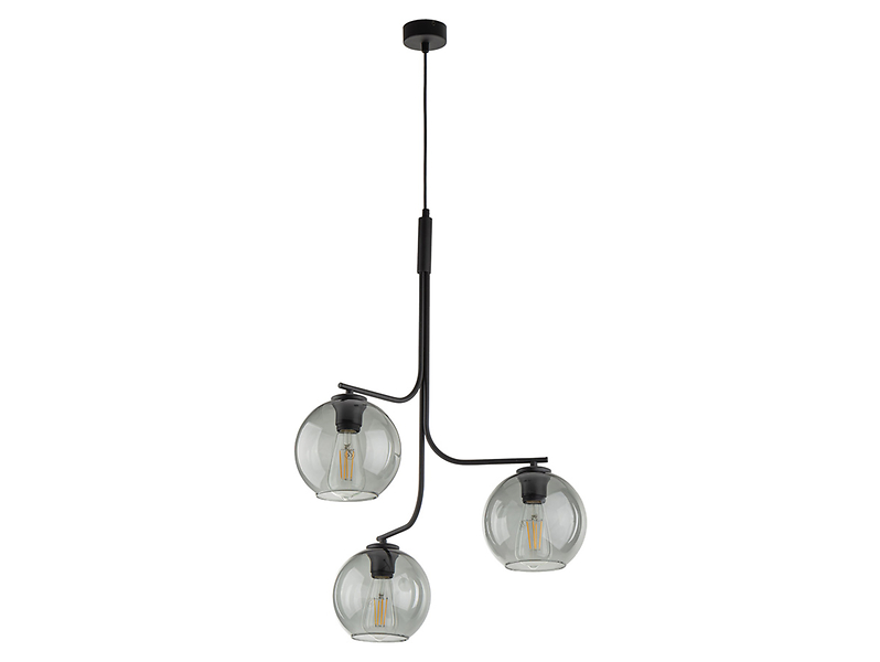 Lampa wisząca Cesar 3-punktowa szklana szara 87177