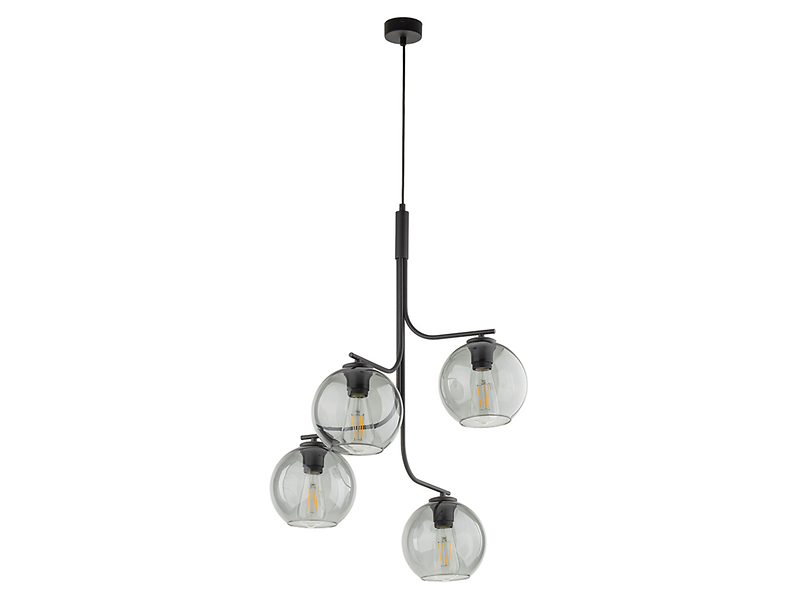 Lampa wisząca Cesar 4-punktowa szklana szara 87176