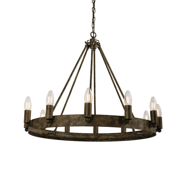 Lampa wisząca CHEVALIER świecznikowa postarzany metal 12xE14x15W IP20 Endon 1026943