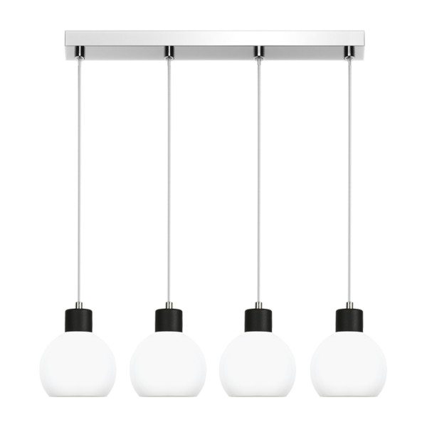 Lampa wisząca chrom białe kule glamour EDYLIT 4xE27 MOKA 14-111 1048911