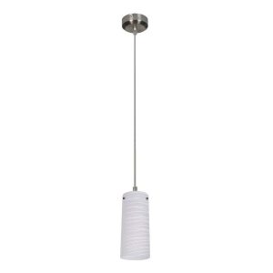 Lampa wisząca chrom satynowany-biały wzorzysty Aurel 1xE27x40W Rabalux 953233