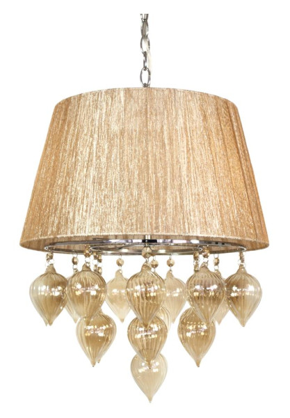 Lampa wisząca chromowana-beżowa ELISSA 3xE14x40W Candellux 360463