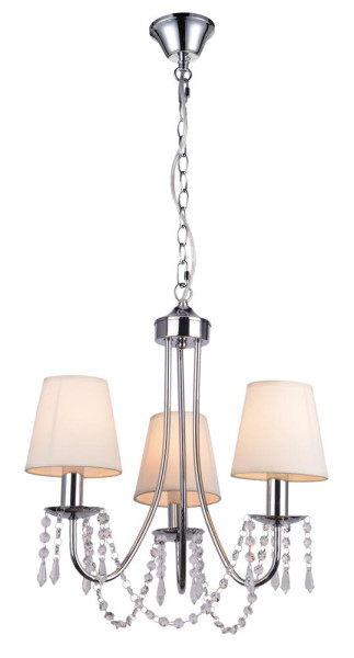 Lampa wisząca chromowana-beżowa RUTI 3xE14x40W wym: 150x50x50 cm Candellux 924100