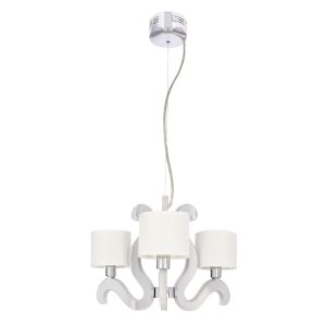 Lampa wisząca chromowana-biała AMBROSIA 3xE14x40W Candellux 360485 Lampa wisząca chromowana-biała AMBROSIA 3xE14x40W Candellux 360485