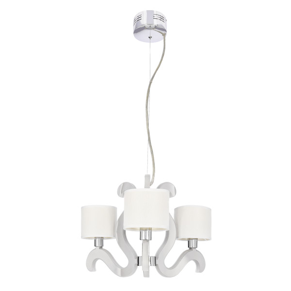 Lampa wisząca chromowana-biała AMBROSIA 3xE14x40W Candellux 360485