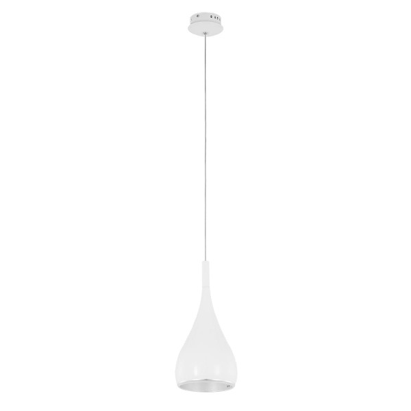Lampa wisząca chromowana biała Anon 1xE27x60W wym: 120x19,5x19,7 cm Italux 858262
