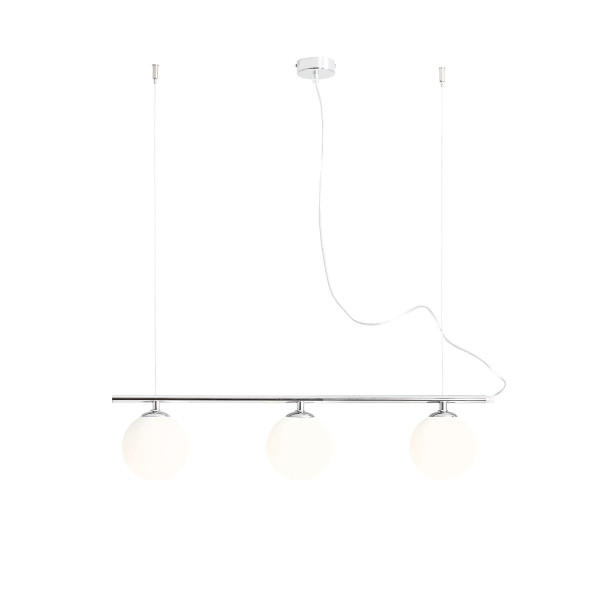 Lampa wisząca chromowana-biała Beryl 3xE14x40W wym: 90x80x14 cm Aldex 854673