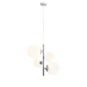 Lampa wisząca chromowana-biała Bloom 4xE14x15W wym: 120x46x46 cm Aldex 852016 Lampa wisząca chromowana-biała Bloom 4xE14x15W wym: 120x46x46 cm Aldex 852016