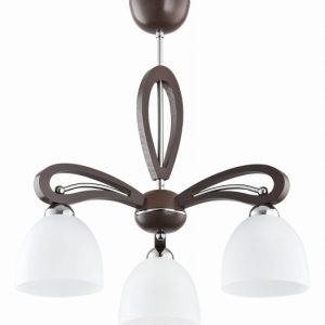 Lampa wisząca chromowana biała-brązowa Gracja 3xE27x60W Alfa 860953