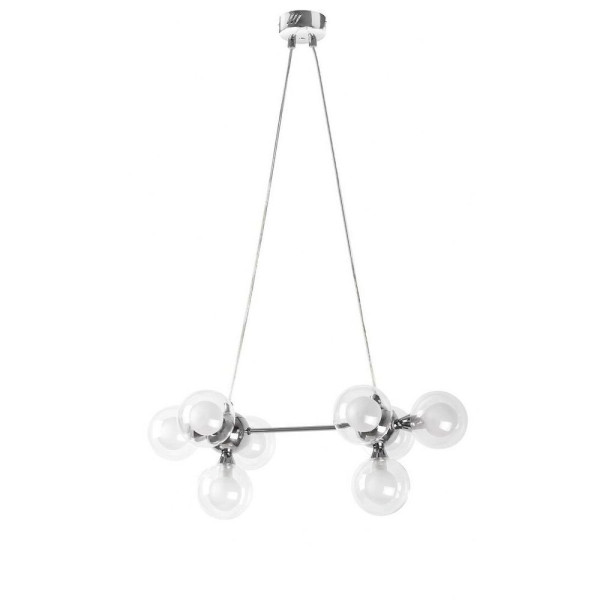 Lampa wisząca chromowana biała Briella 8xG9x15W wym: 93x58x9 cm Rabalux 959607
