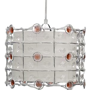 Lampa wisząca chromowana-biała-czerwona SENECA 1xE27x40W Candellux 924103 Lampa wisząca chromowana-biała-czerwona SENECA 1xE27x40W Candellux 924103
