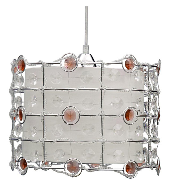 Lampa wisząca chromowana-biała-czerwona SENECA 1xE27x40W Candellux 924103