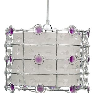 Lampa wisząca chromowana-biała-fioletowa SENECA 1xE27x40W Candellux 924120 Lampa wisząca chromowana-biała-fioletowa SENECA 1xE27x40W Candellux 924120