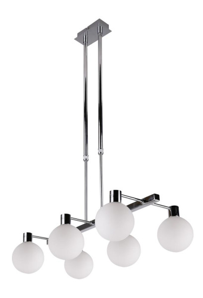 Lampa wisząca chromowana-biała MALDUS 6xG9x40W wym: 97x59x33 cm Candellux 360480