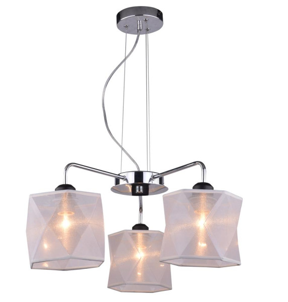 Lampa wisząca chromowana-biała NOSJA 3xE27x40W wym: 115x58x58 cm Candellux 855995