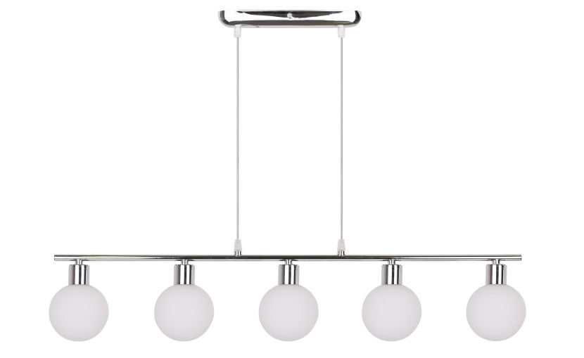 Lampa wisząca chromowana-biała ODEN 5xG9x40W wym: 80x82x10 cm Candellux 924060