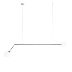 Lampa wisząca chromowana-biała Pure 2xE14x40W wym: 120x150x25 cm Aldex 857836 Lampa wisząca chromowana-biała Pure 2xE14x40W wym: 120x150x25 cm Aldex 857836