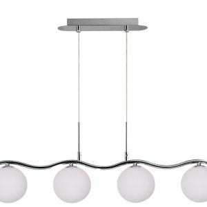 Lampa wisząca chromowana-biała RAMON 4xG9x40W wym: 114x79x12 cm Candellux 923506 Lampa wisząca chromowana-biała RAMON 4xG9x40W wym: 114x79x12 cm Candellux 923506