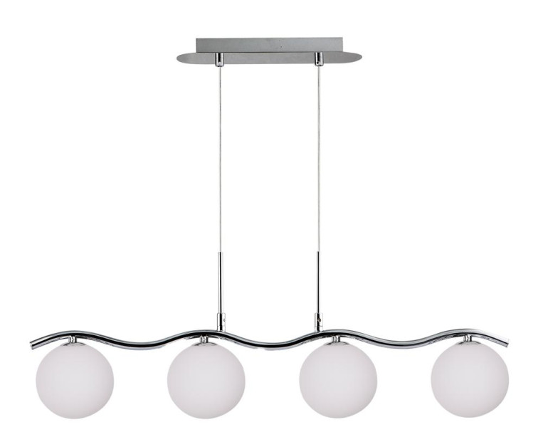 Lampa wisząca chromowana-biała RAMON 4xG9x40W wym: 114x79x12 cm Candellux 923506