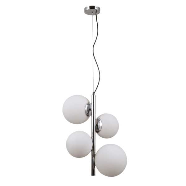 Lampa wisząca chromowana biała Riga 4xE14x5W wym: 120x41x41 cm Italux 854359