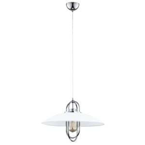 Lampa wisząca chromowana-biała Salix 1xE27x60W wym: 90x30x30 cm Alfa 860993 Lampa wisząca chromowana-biała Salix 1xE27x60W wym: 90x30x30 cm Alfa 860993