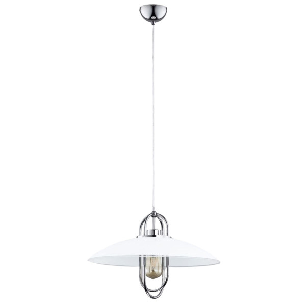 Lampa wisząca chromowana-biała Salix 1xE27x60W wym: 90x30x30 cm Alfa 860993