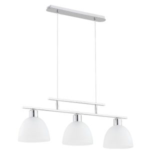 Lampa wisząca chromowana biała SONATA 3xE27x15W wym: 82x22x85 cm Alfa 836890