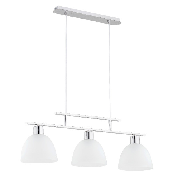 Lampa wisząca chromowana biała SONATA 3xE27x15W wym: 82x22x85 cm Alfa 836890
