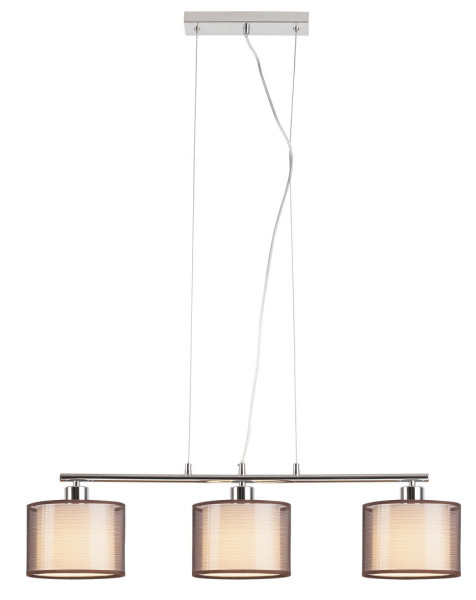Lampa wisząca chromowana brązowa Anastasia 3xE27x60W wym:100x80x80 Rabalux 964462