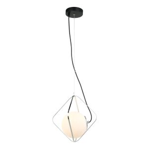 Lampa wisząca chromowana czarna-biała Canto 1xE27x40W Italux 854532 Lampa wisząca chromowana czarna-biała Canto 1xE27x40W Italux 854532