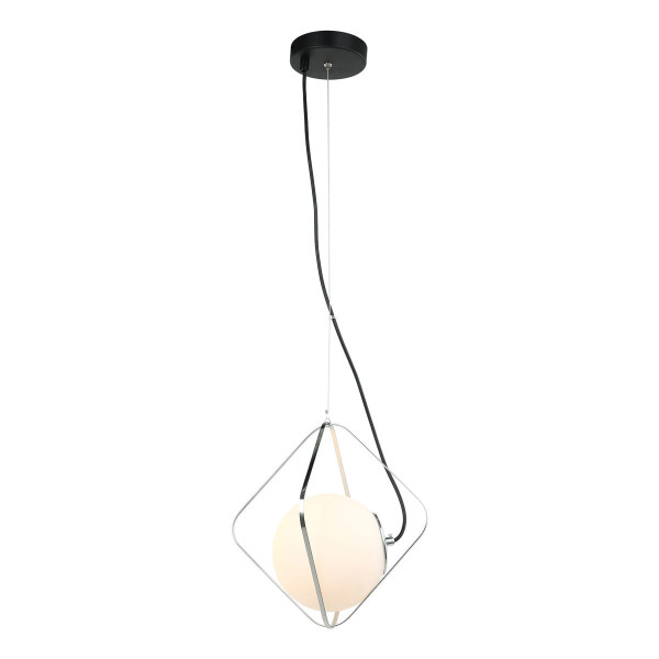 Lampa wisząca chromowana czarna-biała Canto 1xE27x40W Italux 854532
