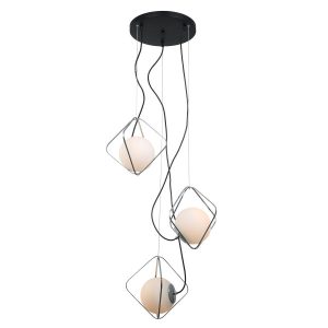 Lampa wisząca chromowana czarna-biała Canto 3xE27x40W Italux 854233 Lampa wisząca chromowana czarna-biała Canto 3xE27x40W Italux 854233