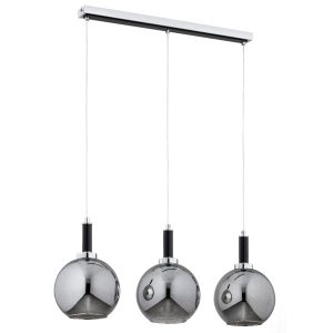 Lampa wisząca chromowana czarna-dymiona HETTY 3xE27x15W Alfa 838057 Lampa wisząca chromowana czarna-dymiona HETTY 3xE27x15W Alfa 838057