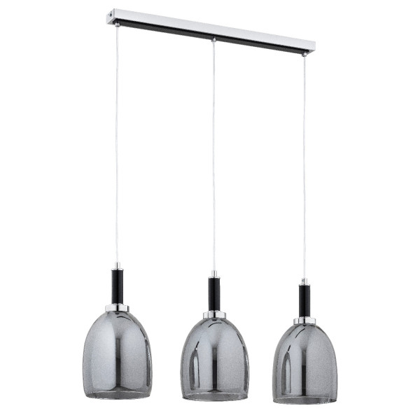 Lampa wisząca chromowana czarna-dymiona LISSY 3xE27x15W Alfa 841856